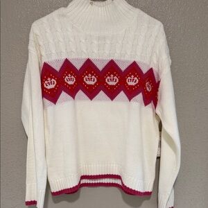 Juicy Couture White and Red Knit Sweater